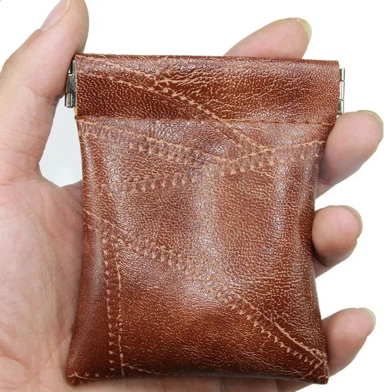Kleingeldbörse aus PU-Leder für Herren und Damen, Schwarz, Braun, Mini-Kartenhalter, Geldbeutel, kleine Geldbörse mit Münzaufbewahrung 240730_voghion.com