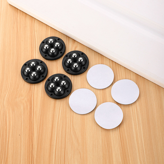 4 Teile/satz Stumm 4 Perlen Ball Universal Rad Selbstklebende Riemenscheibe Basis Für Möbel Lagerung Box Nachttisch Bewegen Zubehör_voghion.com