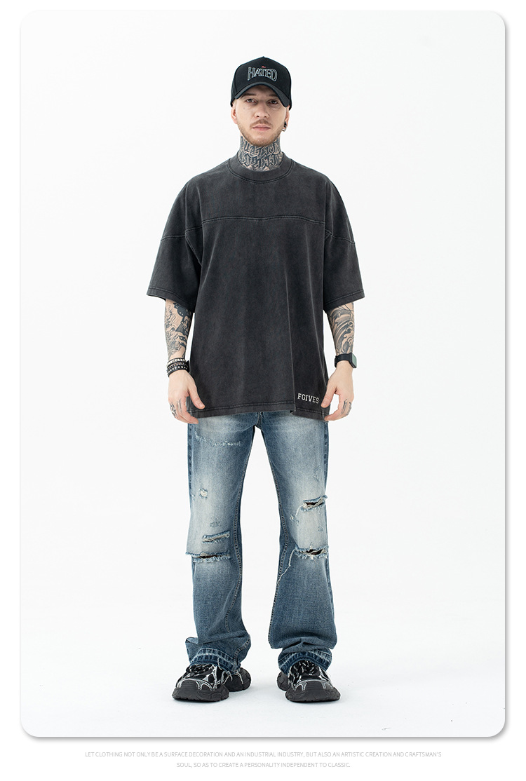 MERCURY SUP Herretøj | 2024 Forår/Sommer Nyheder Trendy Mærke High Street Struktur Splicing Craft Vaskede Gamle Shorts_voghion.com