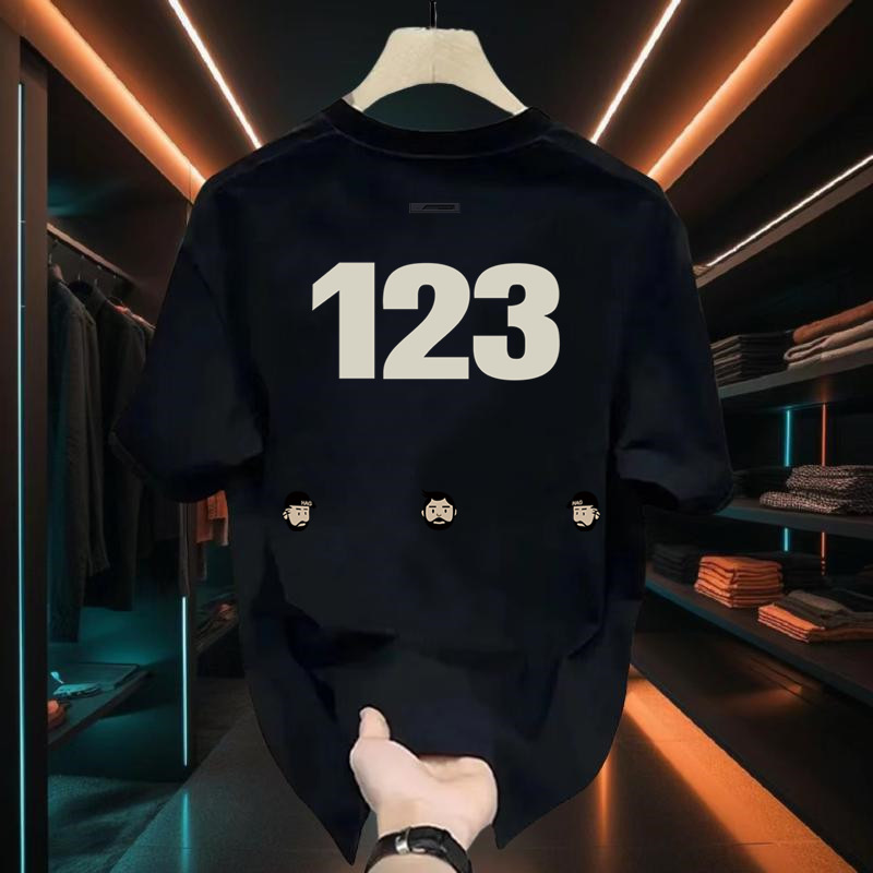 2024 Summer Alphabet Printed Simple Versatile Short Couples Half Sleeved T-shirt For Men's And Women's Tops_voghion.com