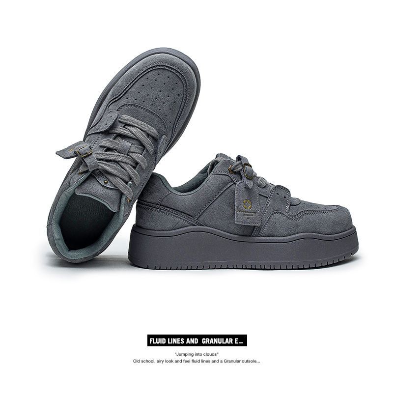 Damen Sneaker Mit Dicker Sohle Grau Outdoor Wanderschuhe_voghion.com