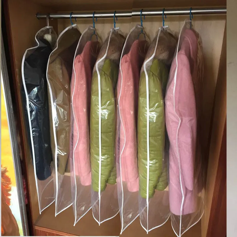 Home Dustproof Supplies Clothes Suit Thickened Coat Dust Garment Cover Plastic Bag Clothing Hanging Type_voghion.com