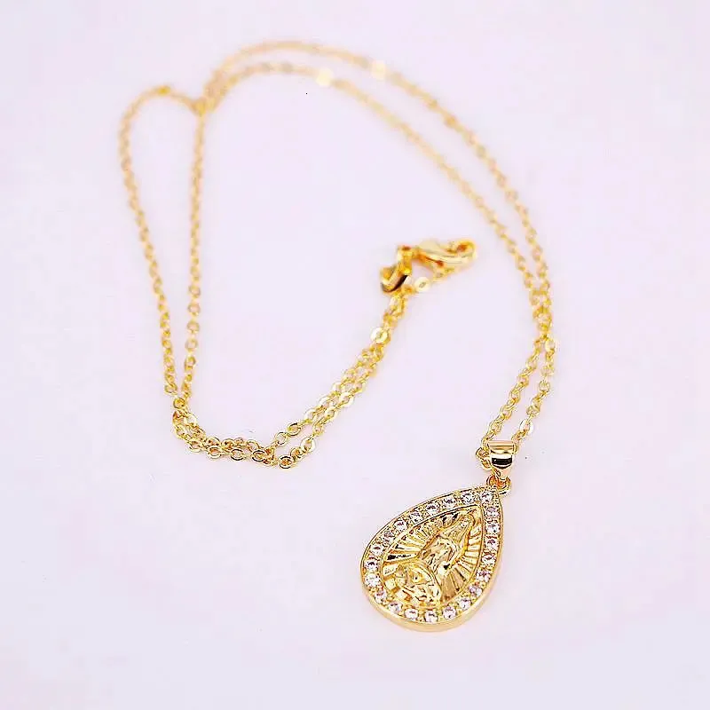 Collier pendentif religieux vierge marie jésus pour femme et homme_voghion.com