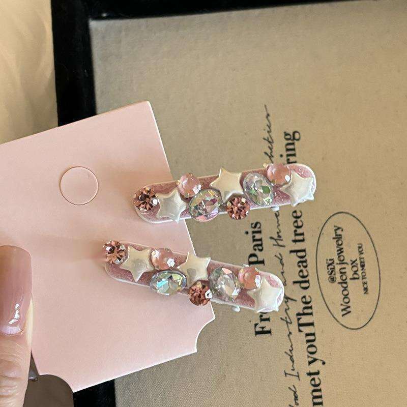 Rosa Glitzernde Zirkonia Haarspange Für Damen Und Mädchen_voghion.com