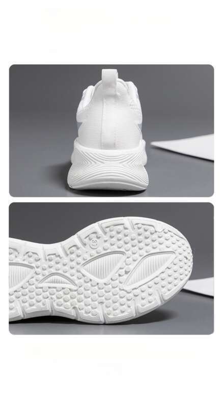 Scarpe da corsa casual piccole bianche con fondo spesso da donna, per sport primaverili_voghion.com