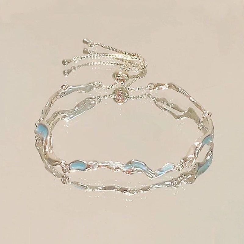 Bracciale per coppia femminile, stile dolce e fresco, design di nicchia, onde irregolari, leggero, squisito e versatile_voghion.com