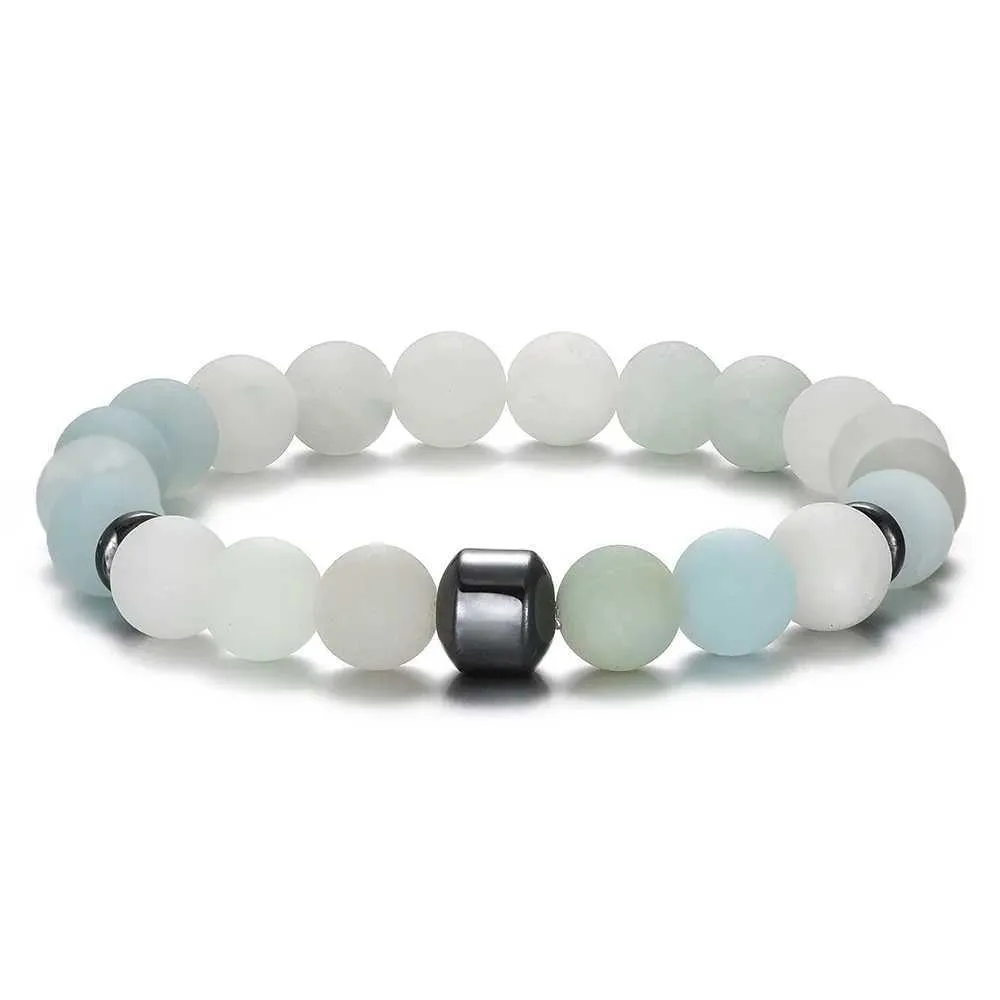 Natural Stone Beaded Bracelet Elastic Yoga Bangle For Men And Women_voghion.com