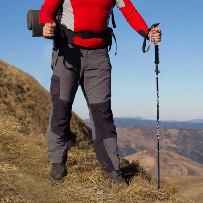 1PC Trekking Poles Walking Stic Alpenstock Telescc Ultralight Premium Carbon Adjustable with Quick Lock Hiking Cane_voghion.com