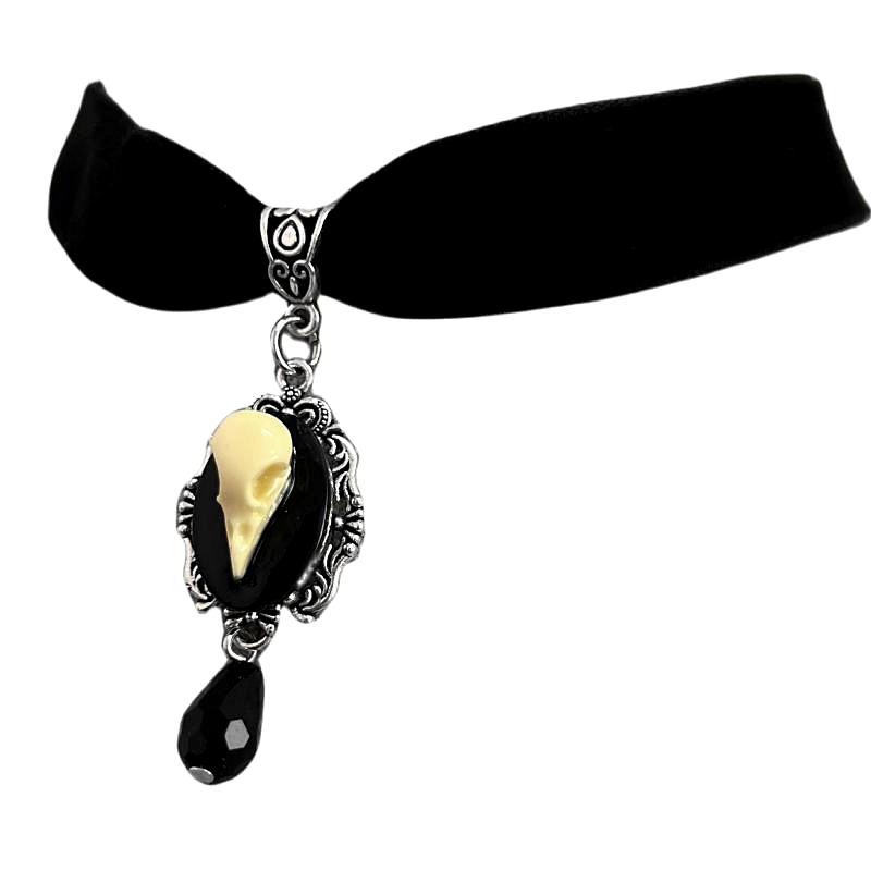 Unisex Bird skull earring necklace_voghion.com