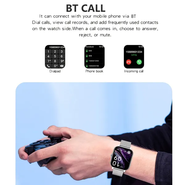 Orologio; Monitoraggio della frequenza cardiaca, della pressione sanguigna e del sonno Smart Watch_voghion.com