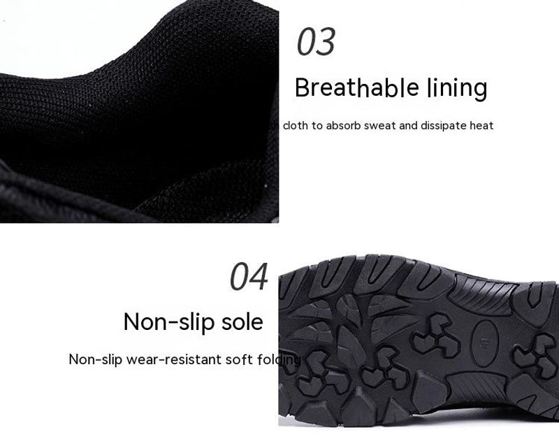 PU Leather Men Safety Anti-smash Anti-puncture waterproof Lightweight Work Sneakers Indestructible Shoes Boots_voghion.com
