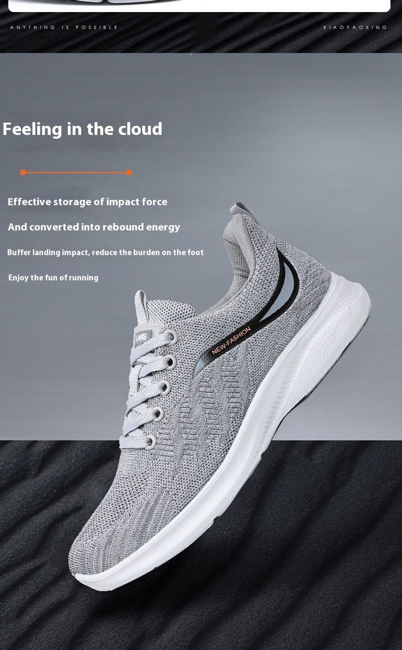 Scarpe da corsa casual versatili da uomo, estive, nuove, con suola spessa, in mesh traspirante, intrecciate, con motivo a mosca, marea_voghion.com