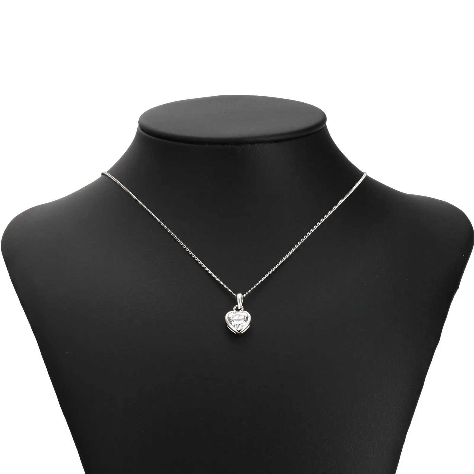 Collana con ciondolo a forma di cuore minimalista in zircone e orecchini per donna, set di gioielli di fidanzamento placcati in oro_voghion.com