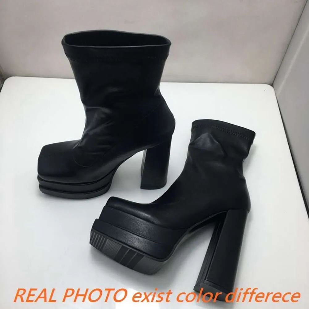 Brandneue Herbst-Winter-mittlere Wadenstiefel Punk Goth klobige Plattform High Heels Motorrad lange Booty Damenschuhe große Größe_voghion.com