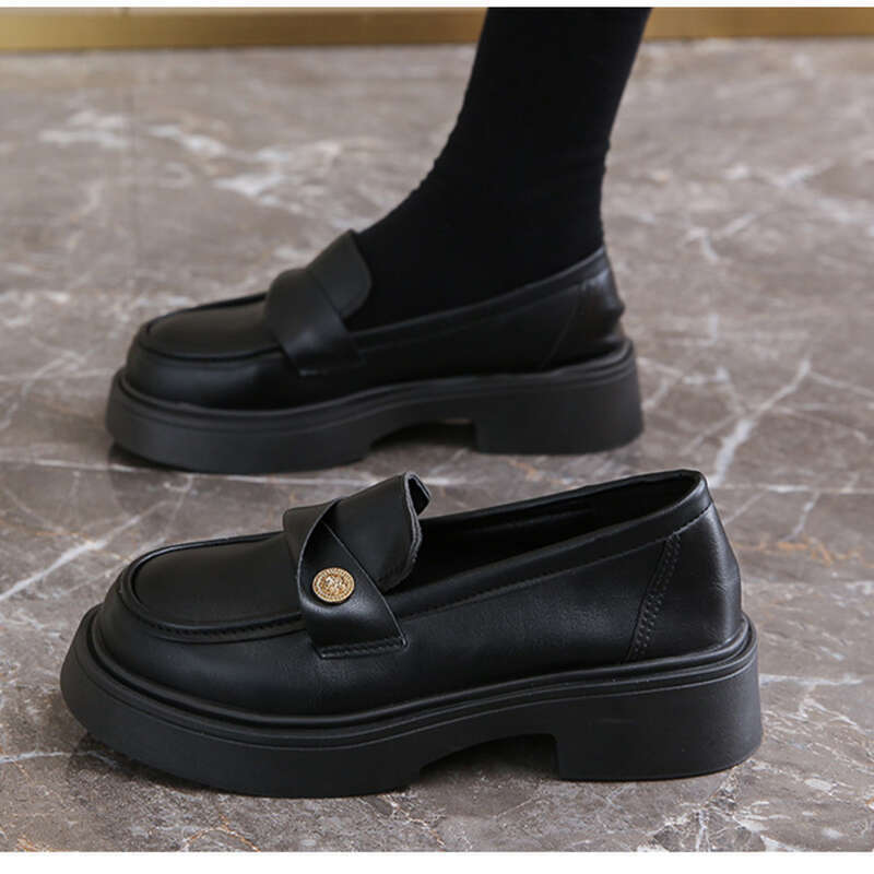 Marjorie Frühling Neue Stil Kleine Größe Mary Jane Schwarze Lederschuhe_voghion.com