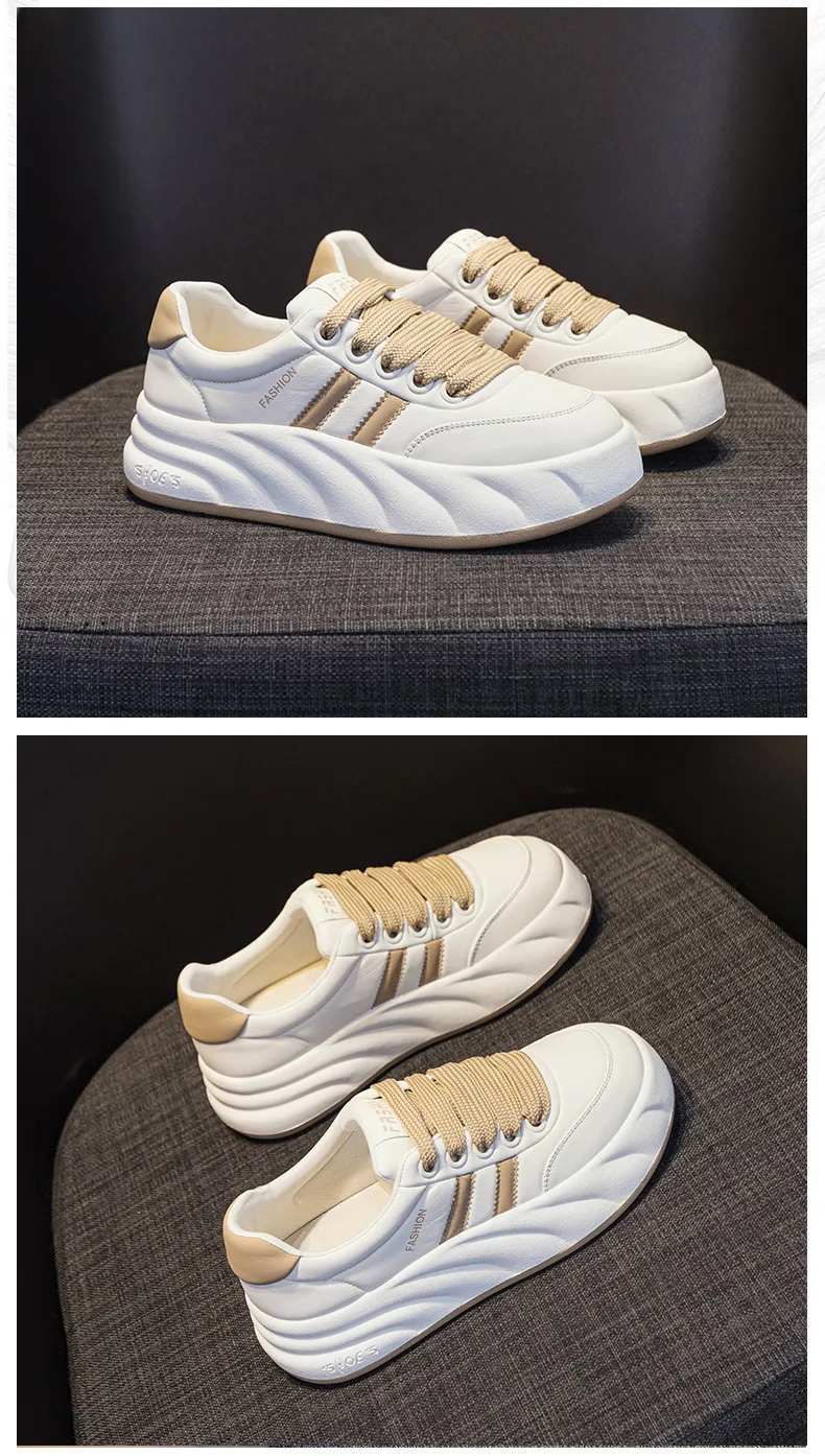 Damen Cloud Shallow Mouth Verschleißfeste Dicke Sohle Erhöhte Kleine Weiße Vielseitige Mode Lässige Sport-Board-Schuhe_voghion.com