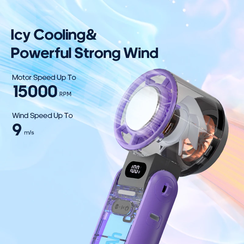 Portable Handheld Fan High Speed Rechargeable Air Cooling Turbo_voghion.com