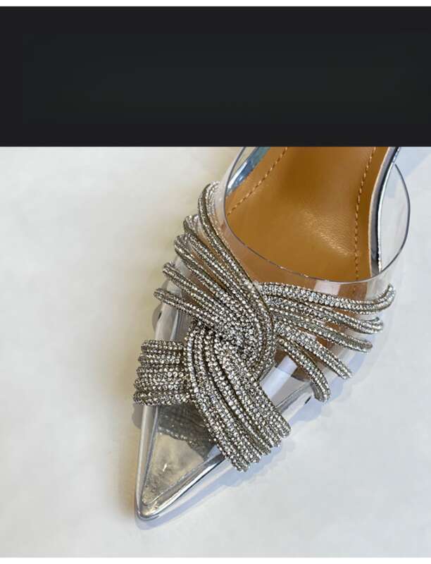 Tacchi alti con strass trasparenti a punta, sandali One Word, pantofole estive 2025 con infrarosso,_voghion.com