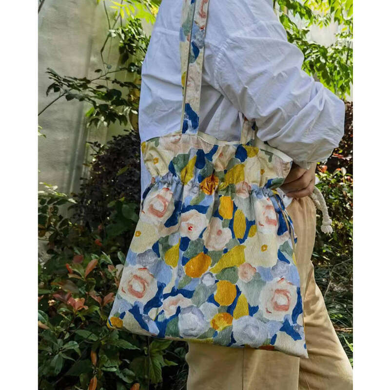 Frühling und Sommer neue Ölgemälde Kunst Schulter große Kapazität Leinwand einfache kleine Blume_voghion.com