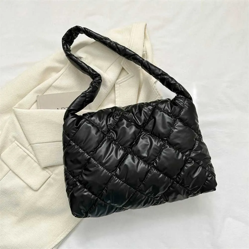 Borsa a tracolla imbottita in cotone imbottito invernale da donna alla moda, 2023, in nylon_voghion.com