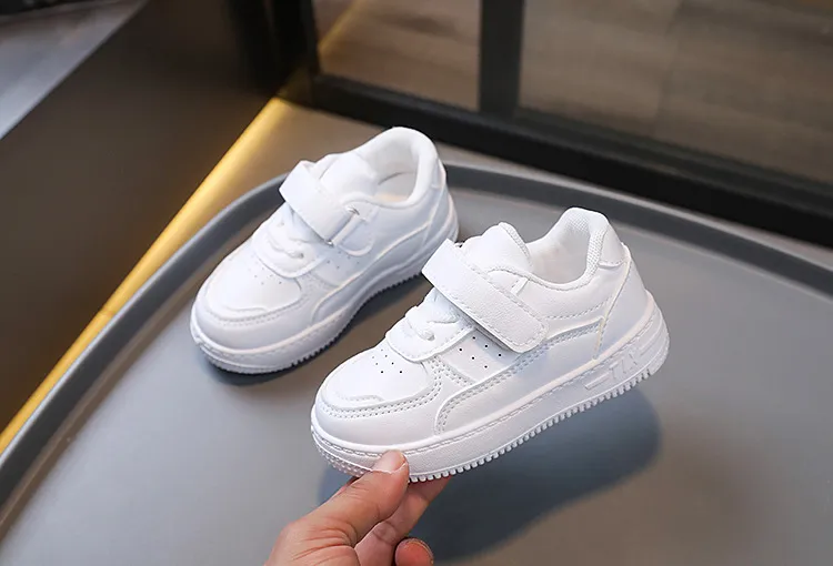 Students Tennis Sneakers Kids Spring Autumn Boys Girls Sports Happysteps Casual Board Leather Soft Soled Children White_desvips.com