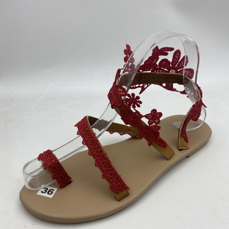solid color open toe wer flat heel sandals large size 35-43_voghion.com