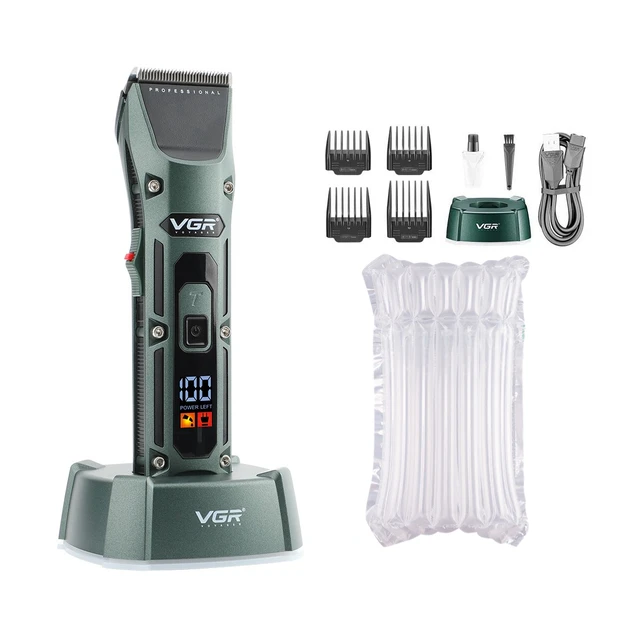 VGR Clipper Profesyonel Akülü Berber Saç Kesme makinesi Erkekler için dijital ekran Saç Kesimi Giyotin V-696_voghion.com