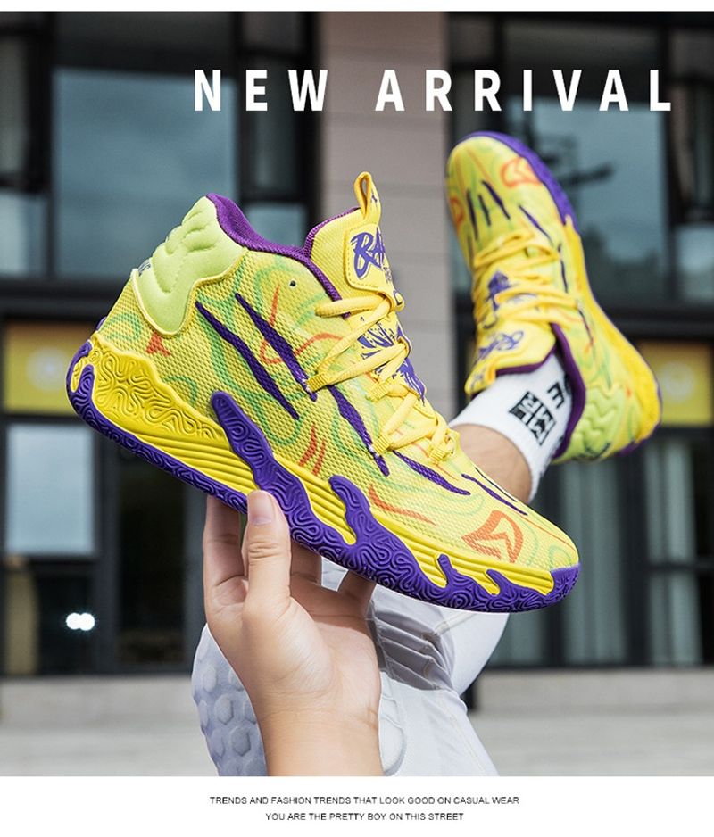 Paarse heren dames indoor en outdoor lage schokabsorberende antislip stevige basketbalschoenen_voghion.com