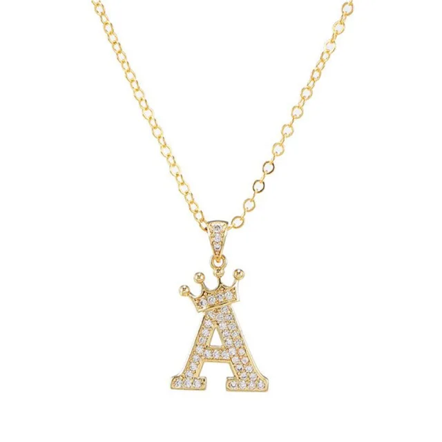 Ready Stock A-Z Initial Name Halskette 26 Buchstaben Anhänger Alphabet Fahion Crown Choker Schmuck Feine Geburtstagsparty Geschenk Hals_voghion.com