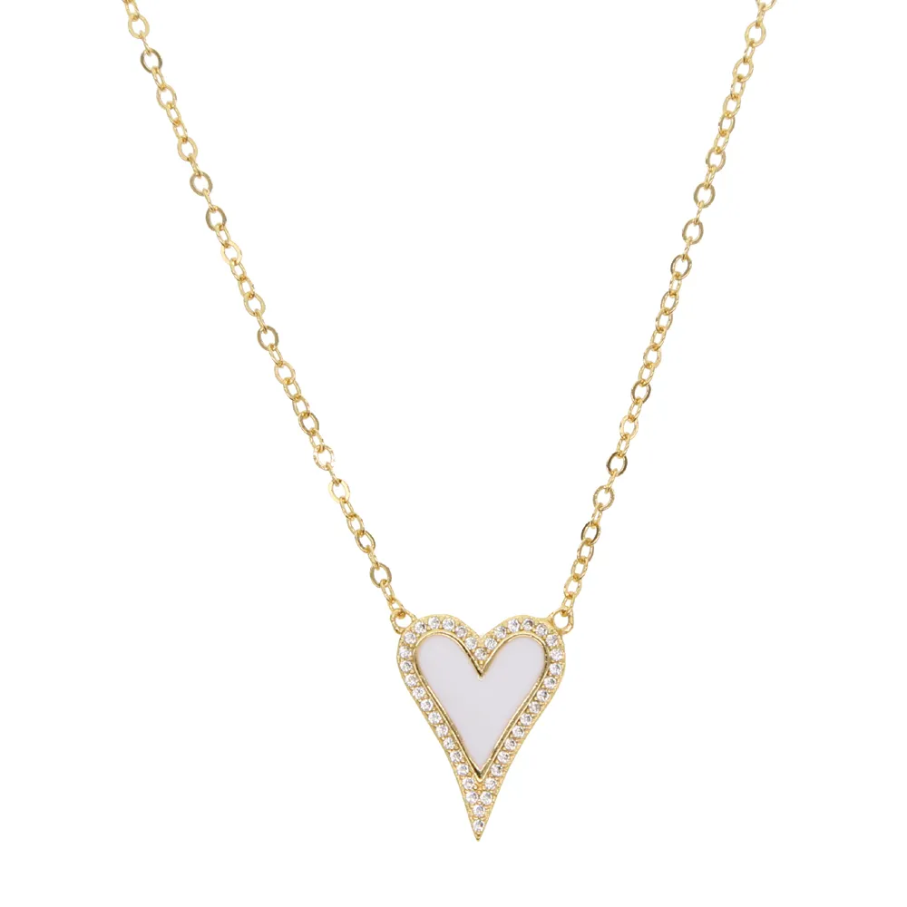 Collane con ciondolo minimali e delicate, con zirconi trasparenti, rosse, bianche e nere, in smalto a forma di cuore, regalo per amanti dei gioielli da donna_voghion.com