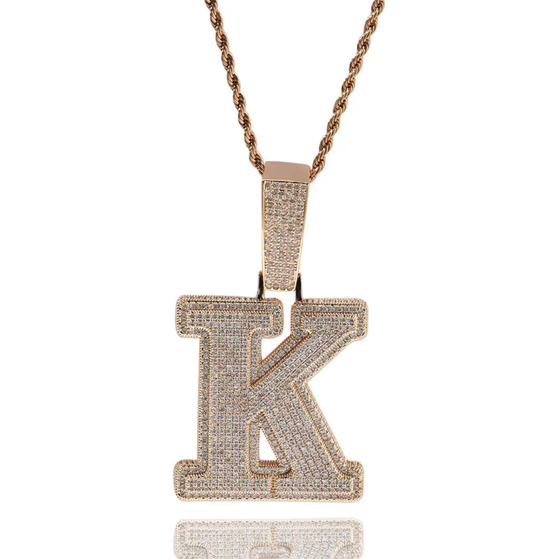 Colar com pingente masculino de personalidade hip hop com 26 letras_voghion.com