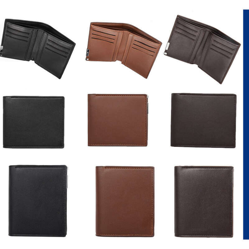 Modische, weiche Leder-Geldbörse für Herren, kurz, horizontal_voghion.com