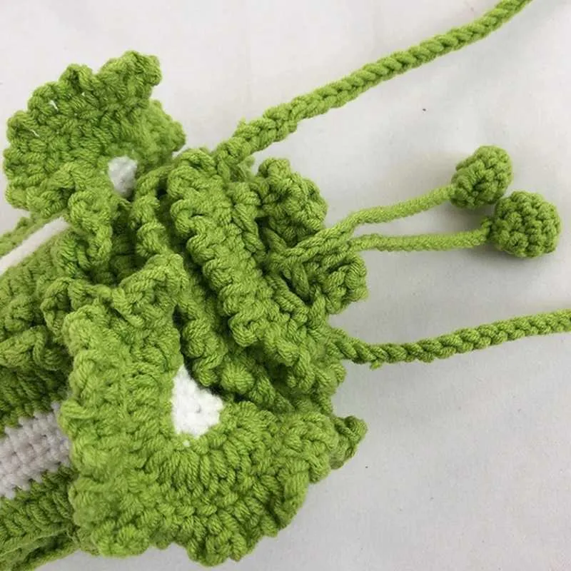 Grappige gebreide kool emmer handtas vrouwen lente zomer crossbody telefoon tas vrouwelijke meisjes casual kleine tas winkelen_voghion.com