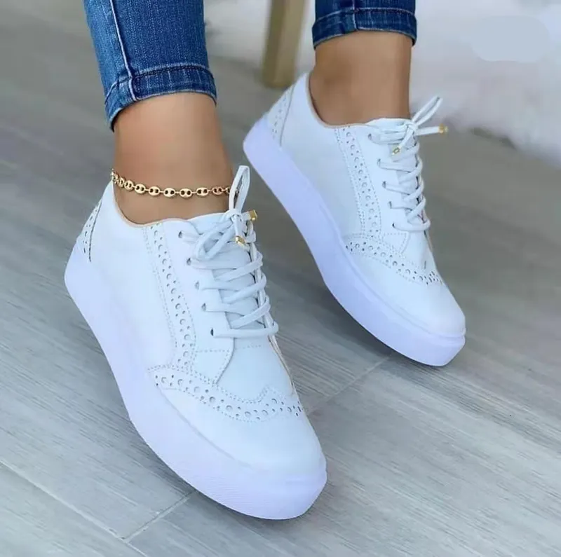 Chaussures de marche femme plates casual à lacets sportives_voghion.com
