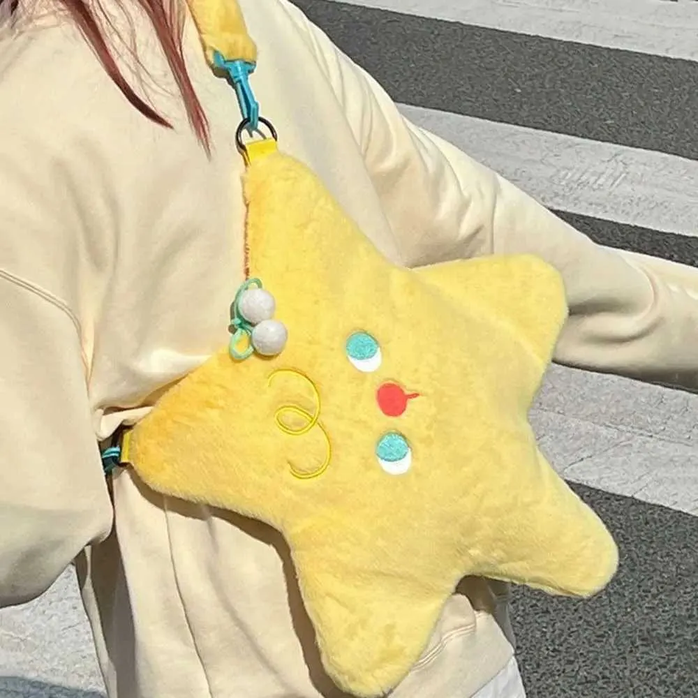 Mala tiracolo de peluche em forma de estrela saco cartoon_voghion.com