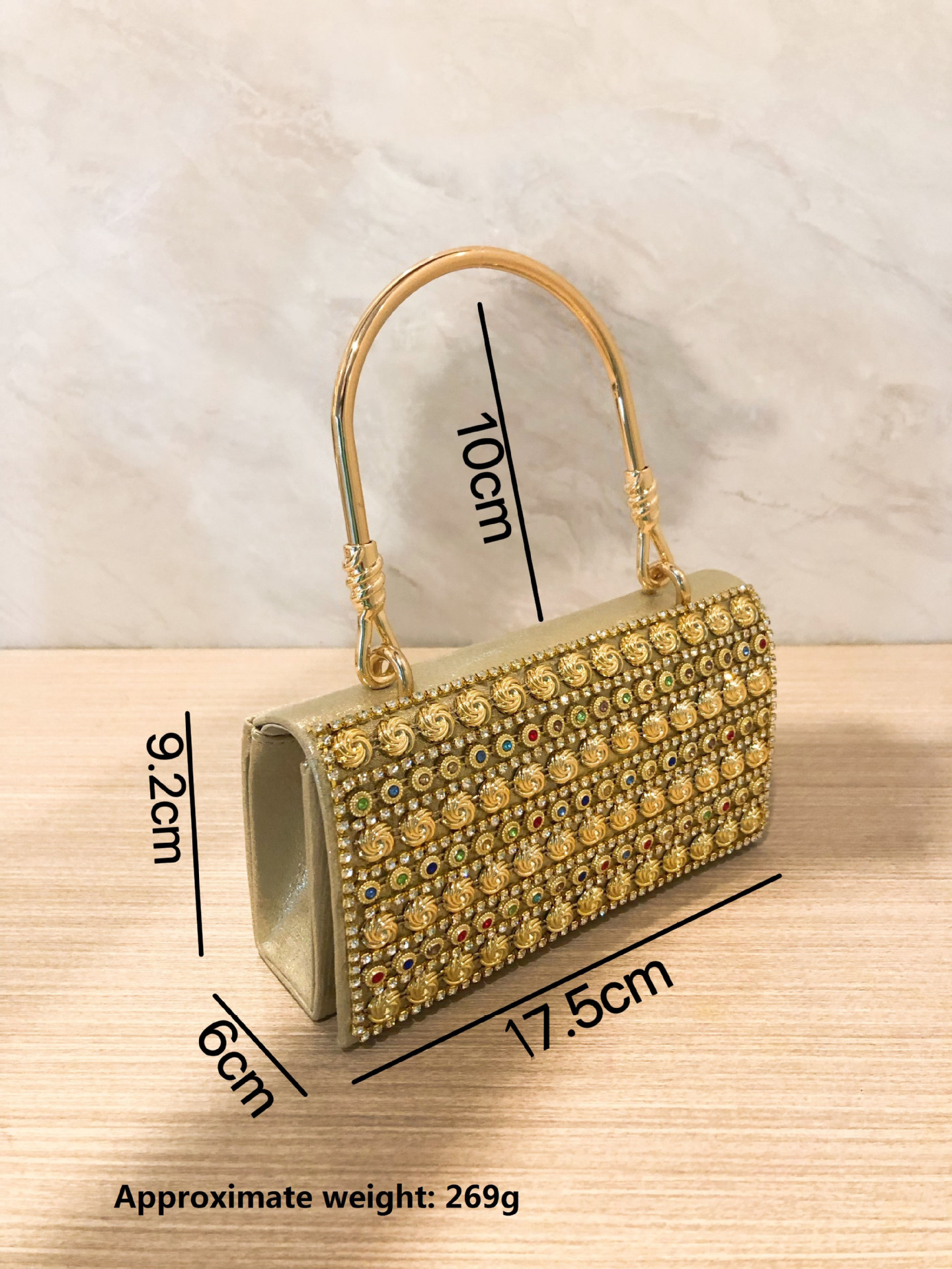 Nuova borsa per abito da sera con borsa per banchetto nuziale, barra di diamante fatta a mano_voghion.com