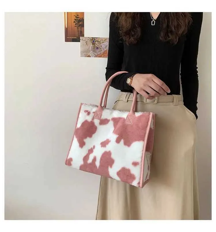 Leopardmönstrad handväska Modern för kvinnor Pendling Plyschväska Designerväskor Handväskor Bolsos De MujerC241031_voghion.com