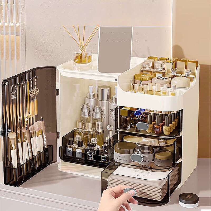 【 3027 Recenzii 】 Cutie cosmetică de birou, rezistentă la praf, pentru depozitarea produselor de îngrijire a pielii de înaltă calitate, cu sertar de mare capacitate, stil ruj_voghion.com
