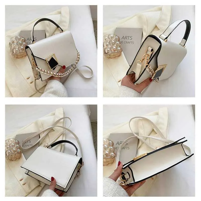 Kleine schoudertas voor dames van kunstleer met gespsluiting_voghion.com