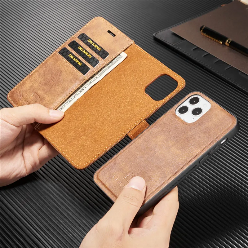 Detachable Magnetic Leather Phone Case for IPhone 15 12 13 11 14 Pro Max XS XR X SE 2022 8 7 Plus Wallet Card Holder_voghion.com