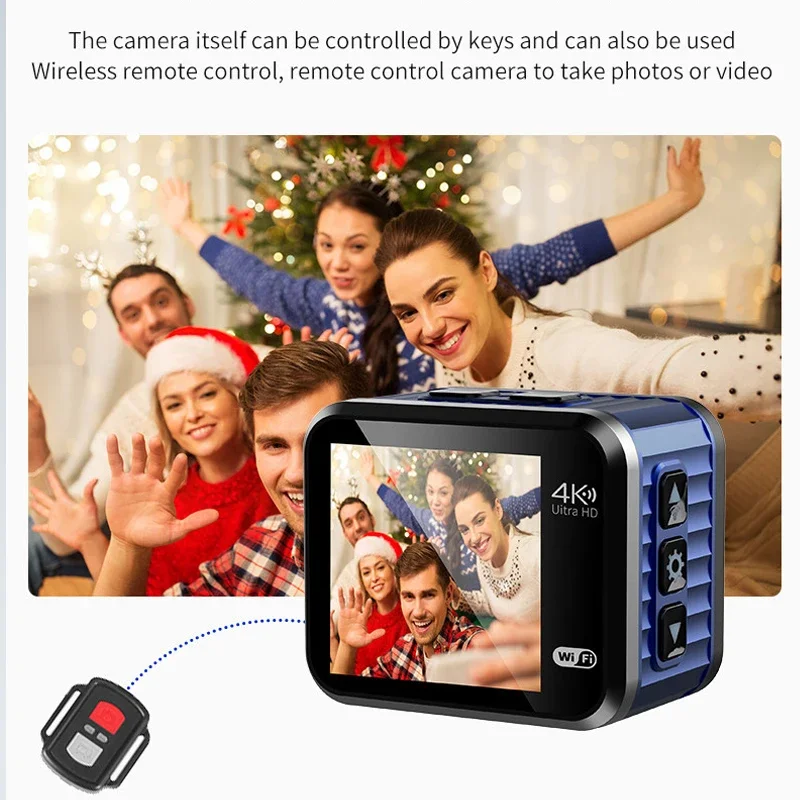 4K 60FPS Ultra HD Mini-Actionkamera mit WLAN-Fernbedienung, Bildschirm, wasserdichtem DV-Sportcamcorder, Drive-Recorder und kabelloser Webcam V8_voghion.com
