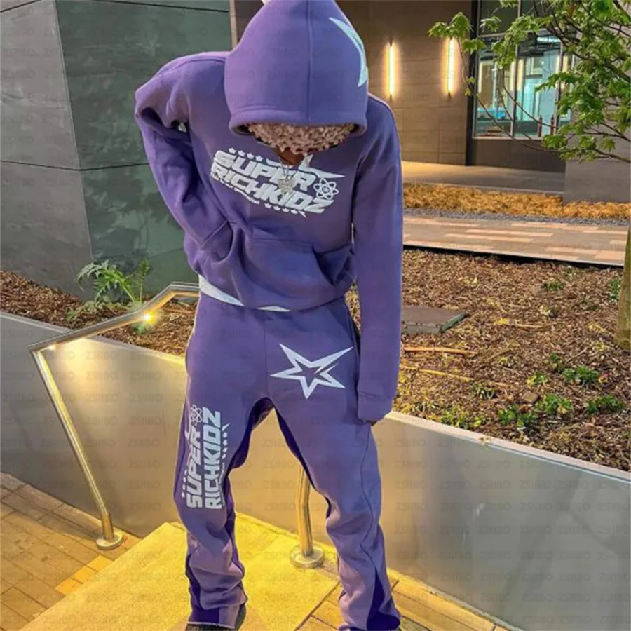 Men's Hoodies Streetwear Loose Oversize Sports Y2k Style Haruku Hip-hop Pattern Printing Men Women Quick Drying Casual_voghion.com