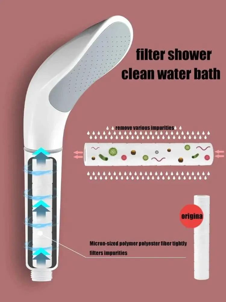 Higher Quality Rainfall Shower Head Handheld Purify Filter Spray Nozzle Water Saving High Pressure Household Bathroom_voghion.com