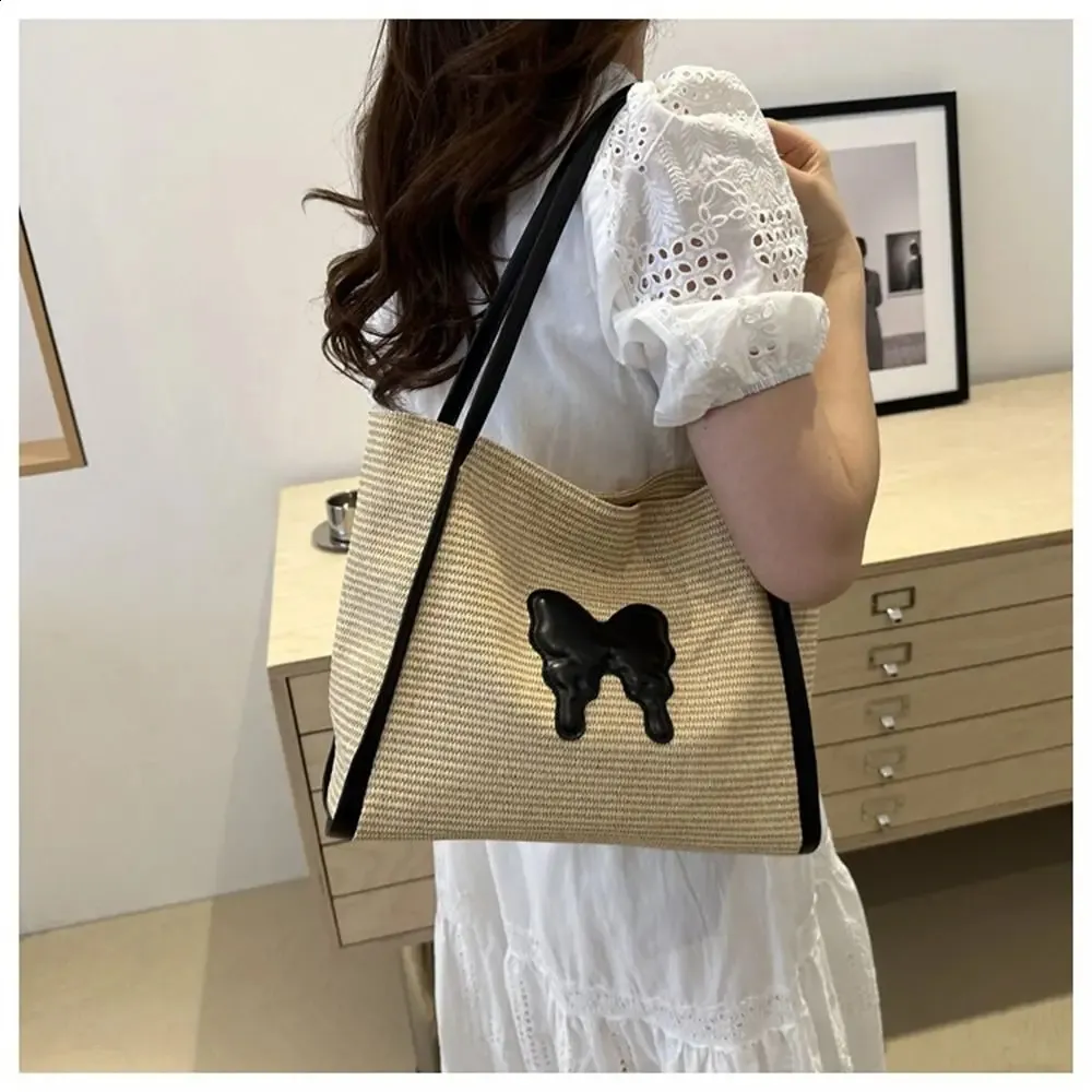 Gewebte Tragetasche Für Den Strand Handgefertigte Rattan Tasche_voghion.com