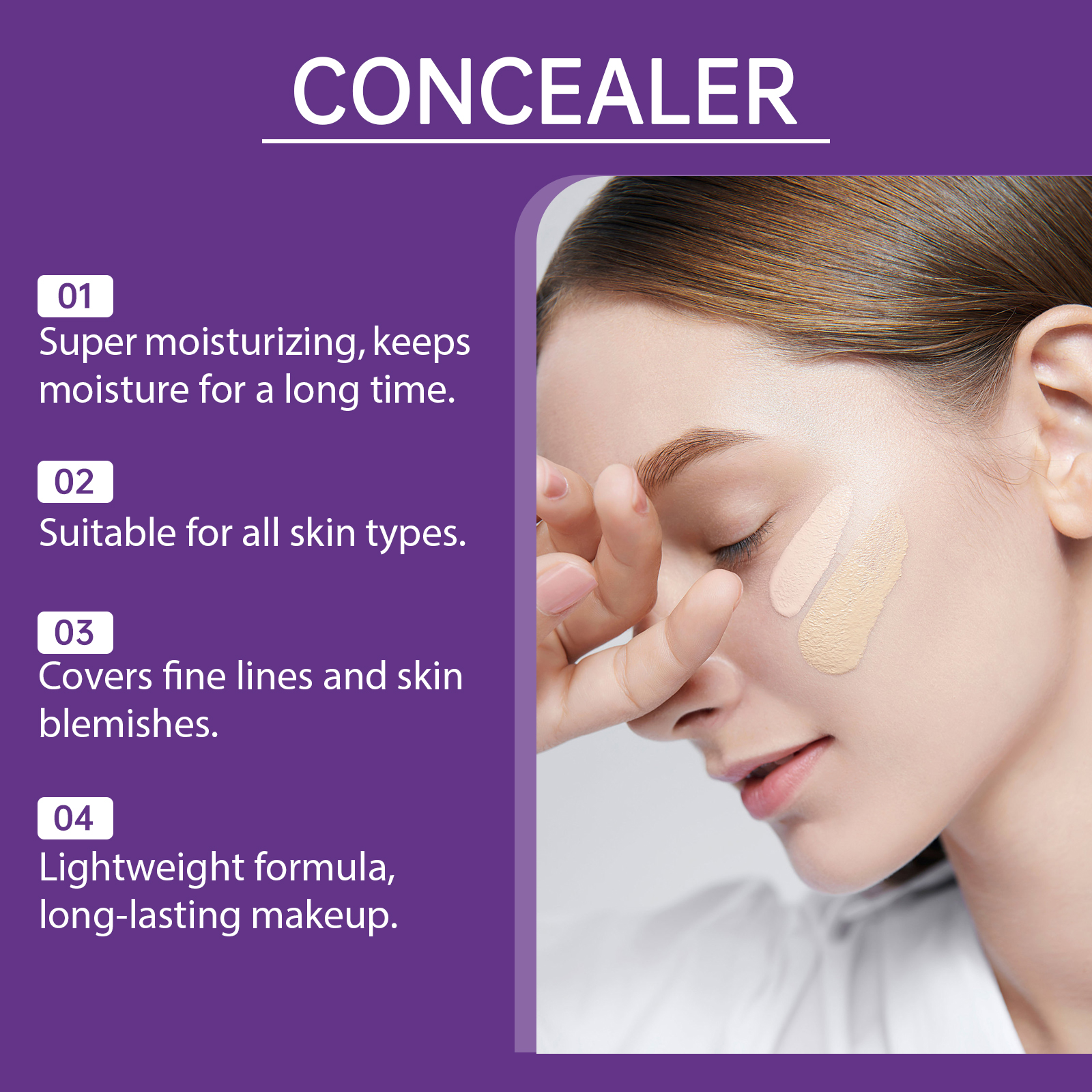 Eelhope Hydrating Blemish Proof Concealer Long Lasting Lightweight Breathable Even Skin Tone Multi Use Comfort Fit_voghion.com