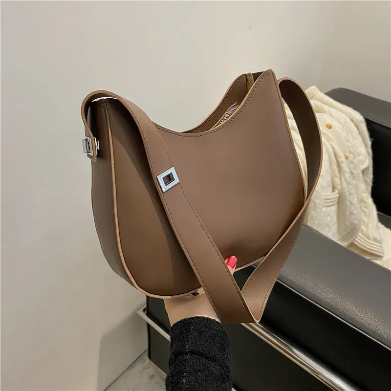 Yogodlns Half-Moon Shoulder Underarm PU Leather Armpit Retro Crossbody Bag Designer Ladies Portable Handbag Totes Purse_voghion.com
