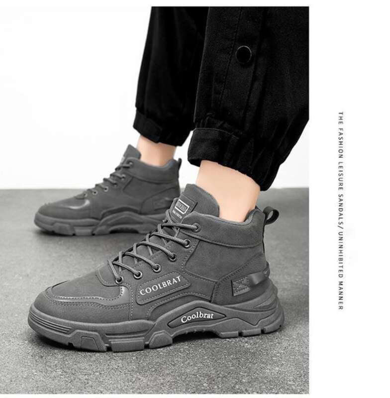 Nuovo autunno Martin Trendy Versatile, suola spessa, antiscivolo, scarpe da lavoro alte, stivali corti da uomo, scarpe antinfortunistiche_voghion.com