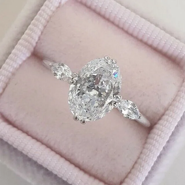 2025 New Arrivals Sterling Sier Oval Cubic Zirconia Crystal Rings for Women Stylish Female Accessories Party Finger Ring Jewelry_voghion.com