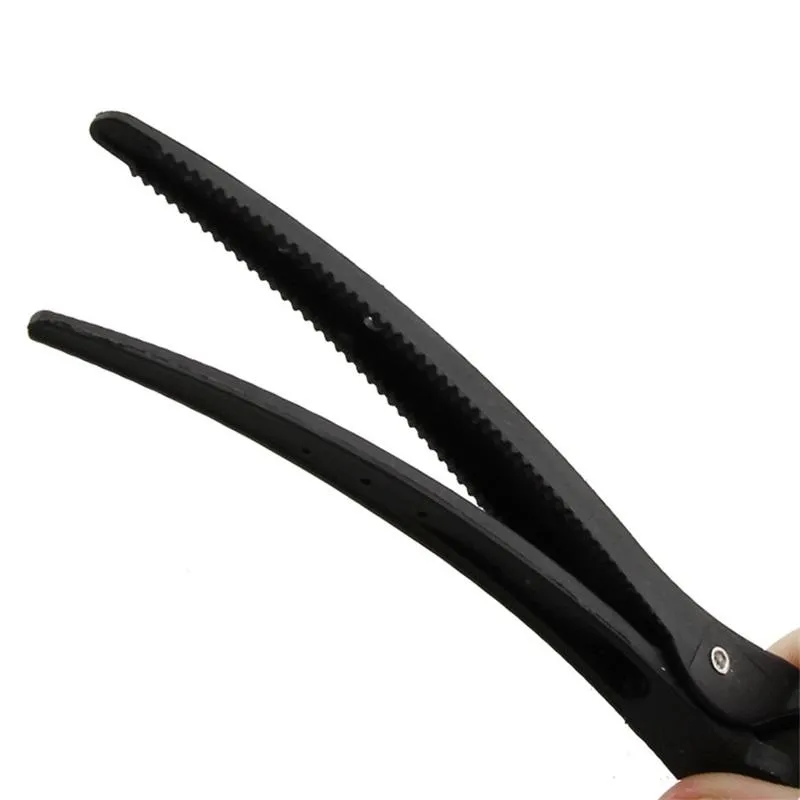 10pcs Black Clip Flat Duck Mouth Professional Carbon Salon Styling Cutting Hair Clips_voghion.com