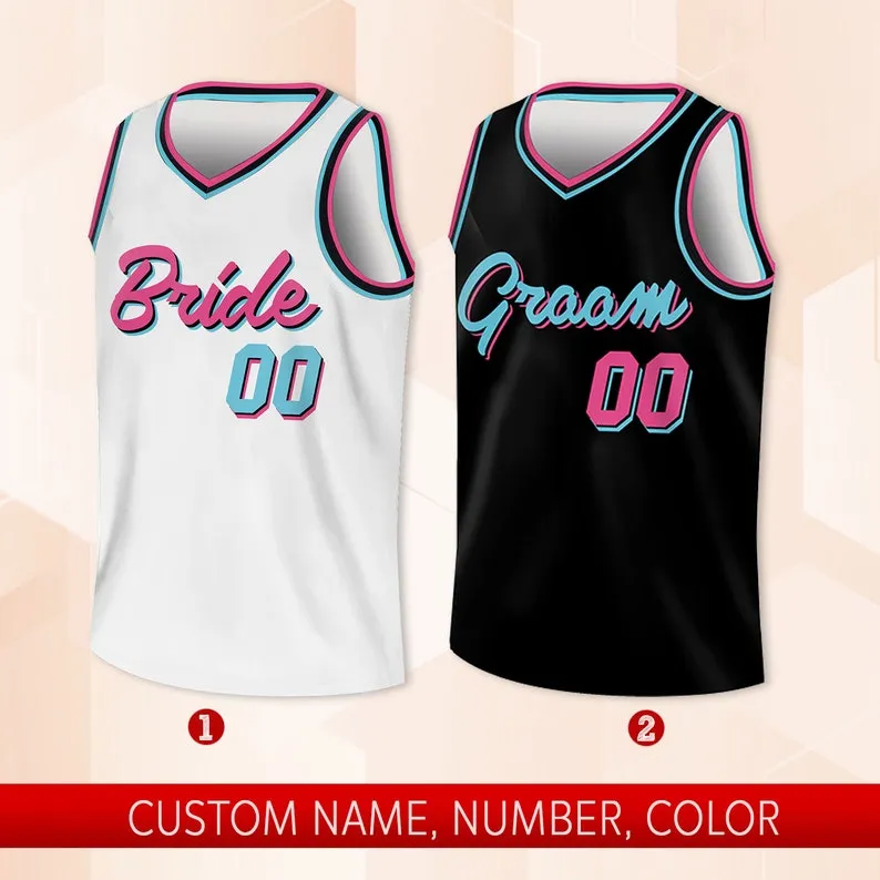 Custom Bride And Groom Basketball , Personalized Matching ,Basketball For Engagement Married Couple Wedding_voghion.com